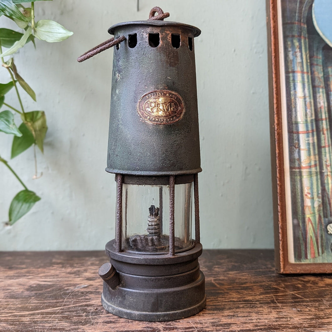 Antique PRIMA Miners Safety Lamp