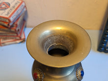 Load image into Gallery viewer, Mid Century Jeweled Brass Vase
