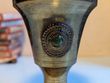 Load image into Gallery viewer, Mid Century Jeweled Brass Vase
