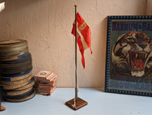 Load image into Gallery viewer, Vintage Brass Danish Desktop Flag Pole
