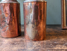 Load image into Gallery viewer, Pair Of Antique Indian Tinned Copper Containers

