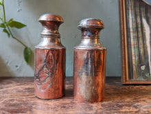 Load image into Gallery viewer, Pair Of Antique Indian Tinned Copper Containers
