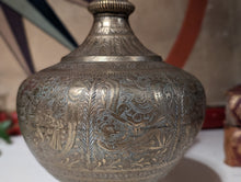 Load image into Gallery viewer, Antique Indian Engraved Brass Surahi / Vase
