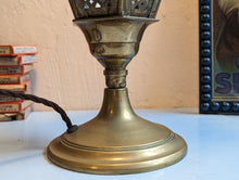 Load image into Gallery viewer, Vintage Brass Lantern Table Lamp - Rewired
