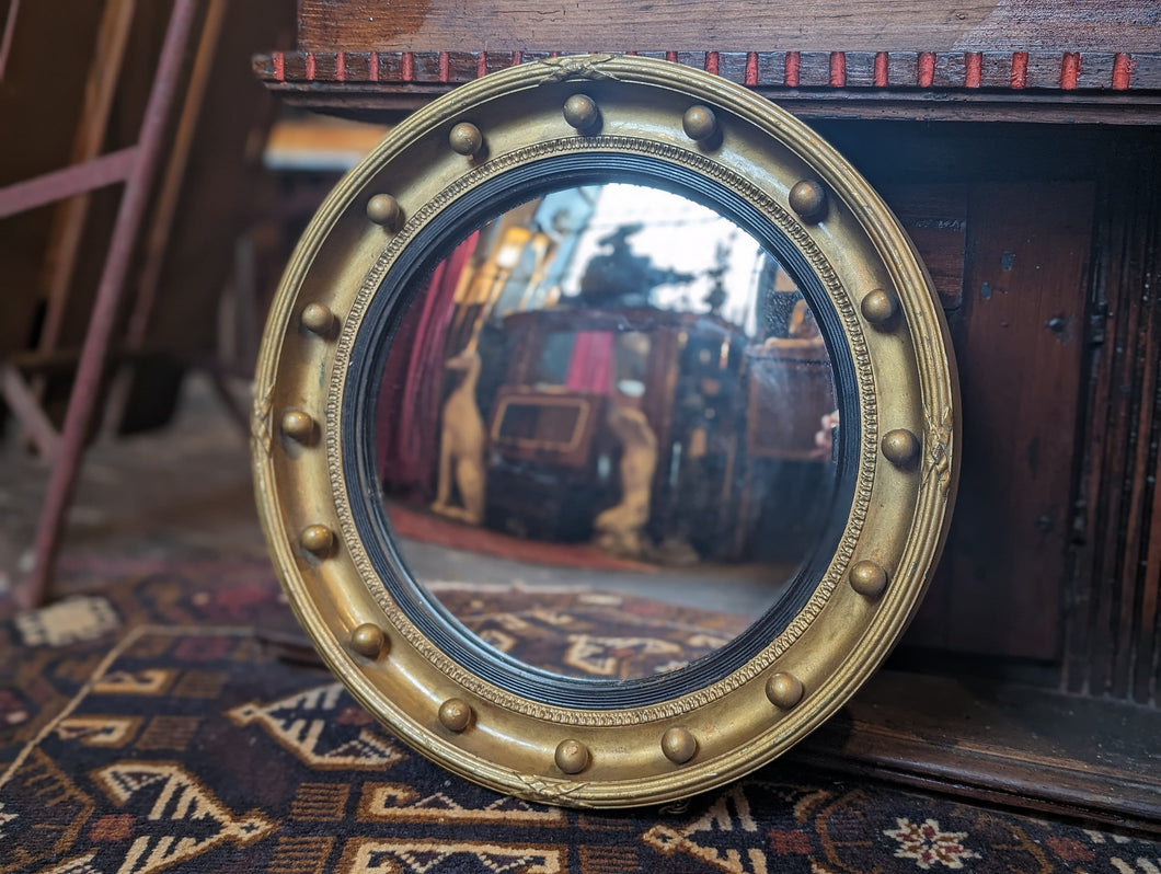 Antique Regency Gilt Convex Mirror