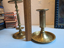 Load image into Gallery viewer, Pair of Antique Brass Candle Stick Holders
