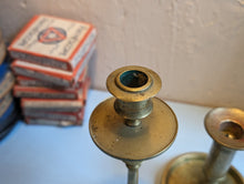 Load image into Gallery viewer, Pair of Antique Brass Candle Stick Holders
