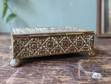 Load image into Gallery viewer, Antique Indian Velvet Lined Brass Casket Box
