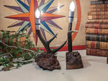 Load image into Gallery viewer, Pair of Mid Century Antler Table Lamps
