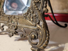 Load image into Gallery viewer, Antique Victorian Ornate Brass Table Mirror
