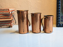 Load image into Gallery viewer, Set of 3 vintage Copper Measuring Cups
