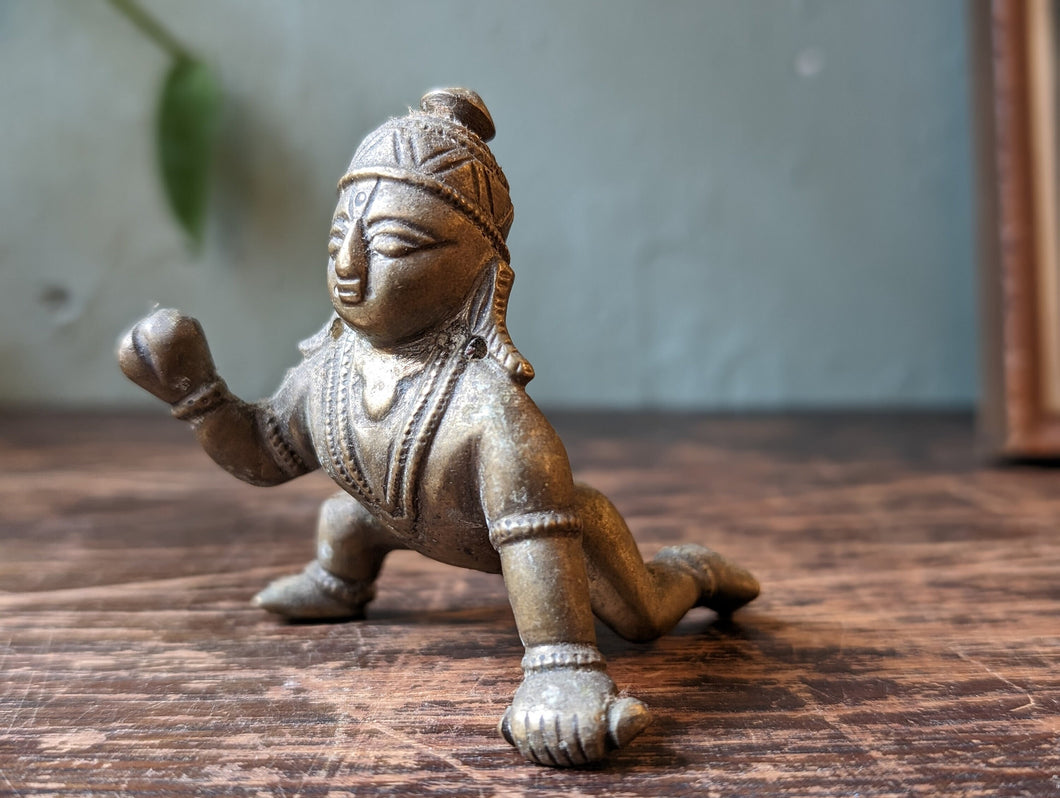 19thC Baby Krishna Bronze Figure