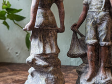 Load image into Gallery viewer, Pair of Vintage French Le Pecheur Spelter Figurines
