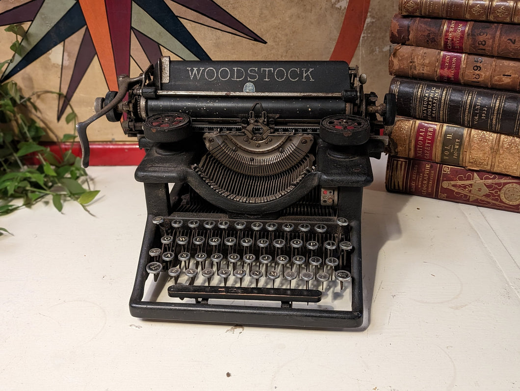 Antique Woodstock Industrial Typewriter - Steampunk Decor