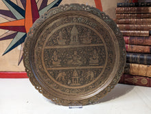 Load image into Gallery viewer, Indian Brass Engraved Charger / Tray - Early 20th.C
