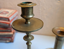 Load image into Gallery viewer, Pair of Antique Brass Candle Stick Holders
