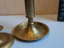 Load image into Gallery viewer, Pair of Antique Brass Candle Stick Holders
