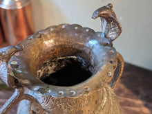 Load image into Gallery viewer, 1920&#39;s Indian Engraved  Brass Snake Handle Vase / Ewer
