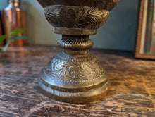 Load image into Gallery viewer, 1920&#39;s Indian Engraved  Brass Snake Handle Vase / Ewer
