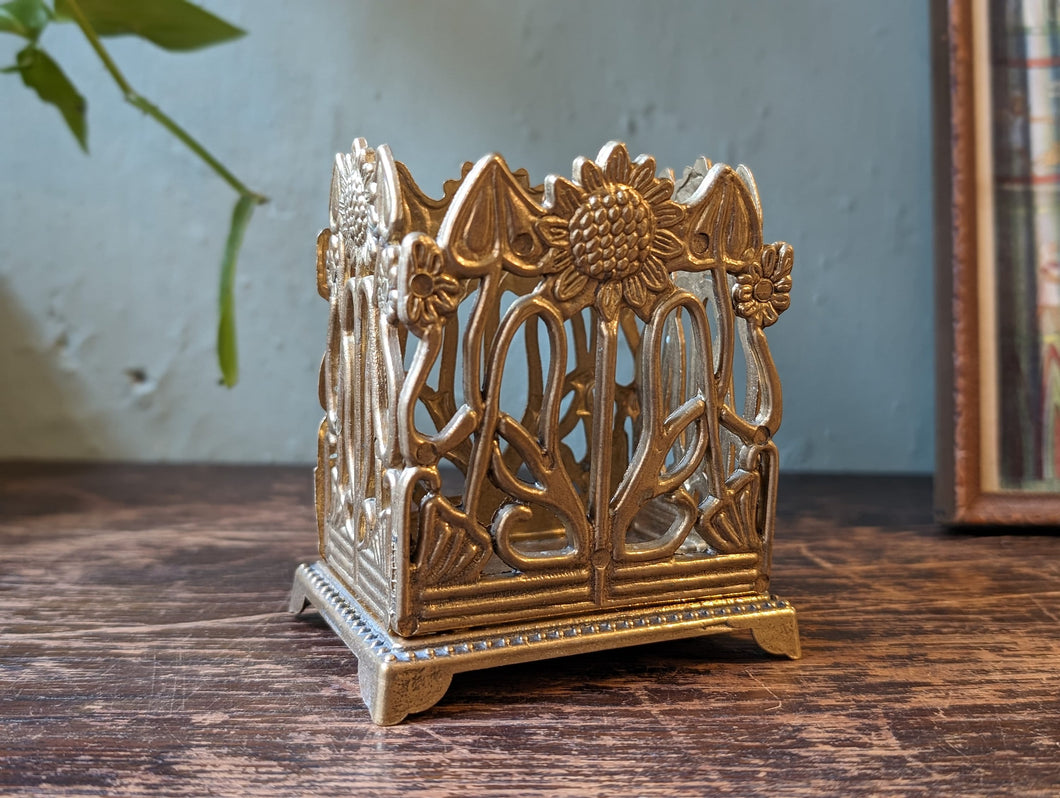 Vintage Art Nouveau Style Desk Tidy / Pen Holder