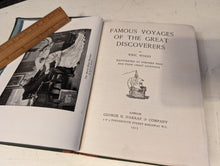 Load image into Gallery viewer, The Famous Voyages Of The Great Discoveries -  1905 - George G Harrap - Antique Leather Bound Book

