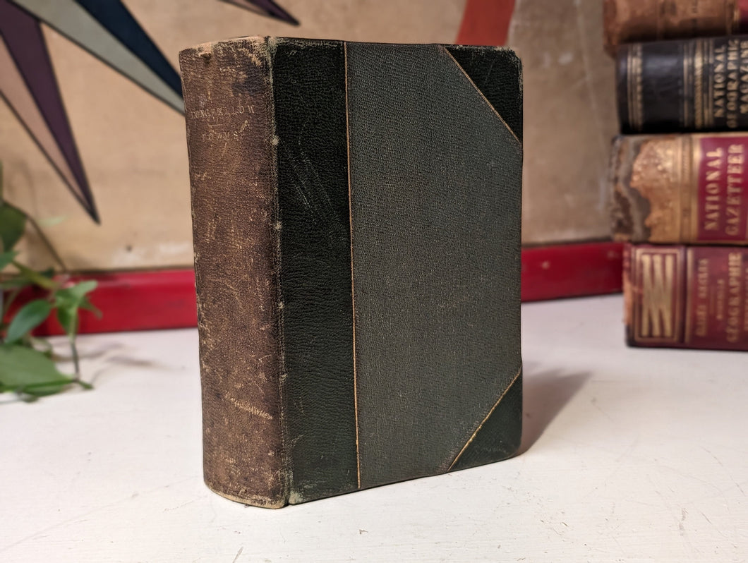 Henry W. Longfellow - Poems - Antique  Leather Bound Book - 1861
