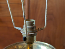 Load image into Gallery viewer, Large Vintage Brass Bobbin Table Lamp
