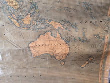 Load image into Gallery viewer, Very Large 1960&#39;s World Map Wall Chart / Hanging Map
