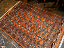 Load image into Gallery viewer, 6&#39;1&quot; x 4&#39;1&quot; Hand Knotted Vintage Pakistani Bokhara Rug - 186 x 124cm
