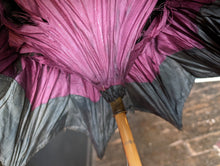 Load image into Gallery viewer, Antique Victorian Black Velvet Parasol / Umbrella
