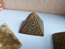 Load image into Gallery viewer, Vintage Brass Encryption Pyramid Paperweights
