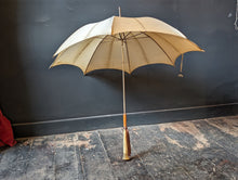Load image into Gallery viewer, Antique Edwardian Horn Handle Velvet Parasol / Umbrella
