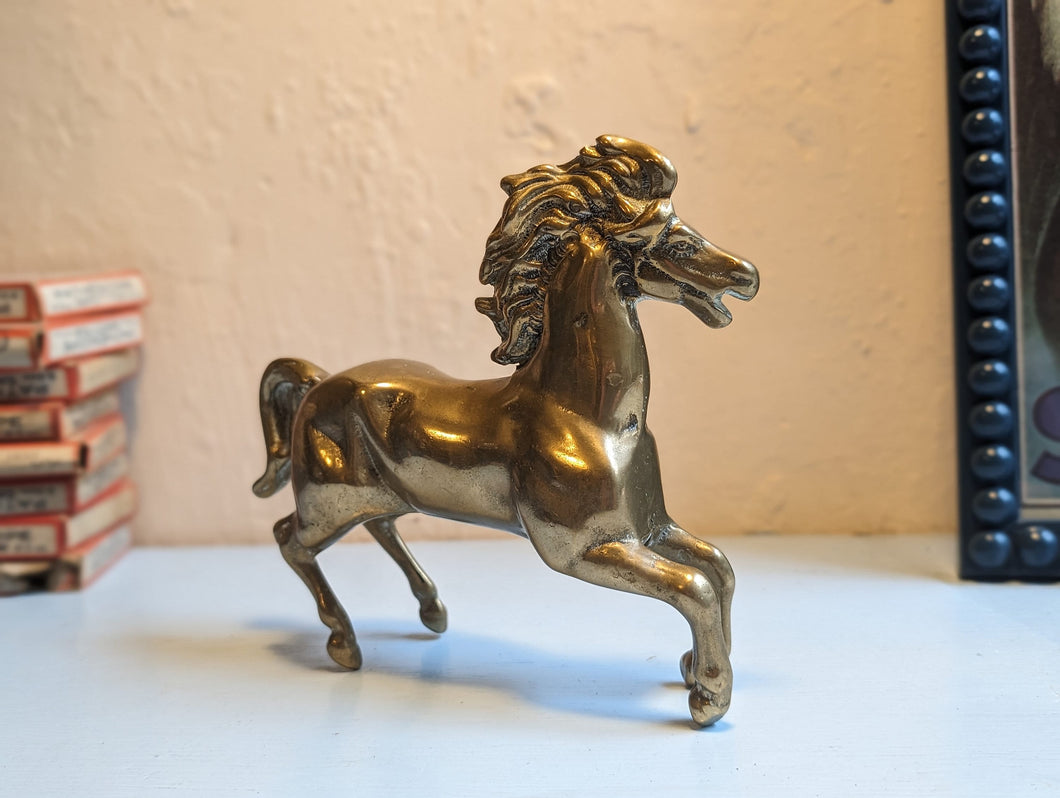 Vintage Brass Horse Statue / Figurine