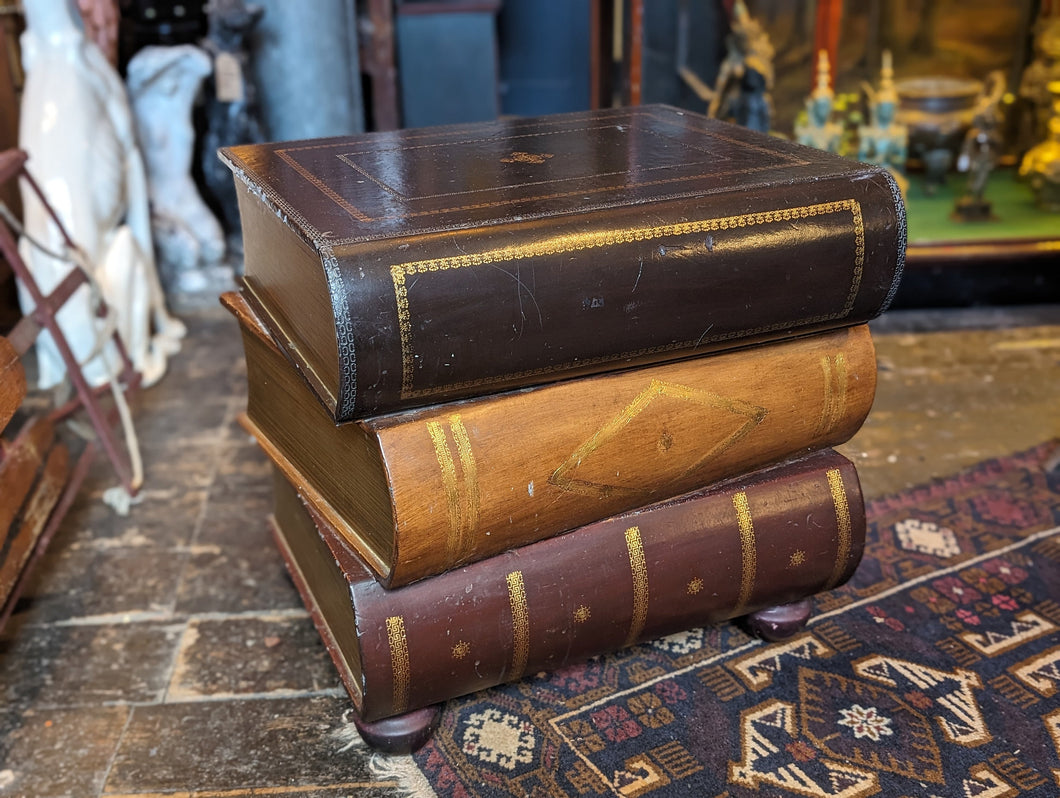 Vintage Stacked Books Side Table