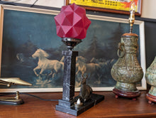 Load image into Gallery viewer, 1930&#39;s Art Deco Marble and Bronze Table Lamp
