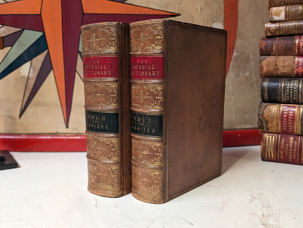 The Imperial Dictionary - English Technological and Scientific - 1865 - Antique Leather Bound Books