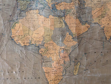 Load image into Gallery viewer, Very Large 1960&#39;s World Map Wall Chart / Hanging Map
