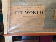 Load image into Gallery viewer, Very Large 1960&#39;s World Map Wall Chart / Hanging Map
