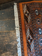 Load image into Gallery viewer, 6&#39;1&quot; x 4&#39;1&quot; Hand Knotted Vintage Pakistani Bokhara Rug - 186 x 124cm
