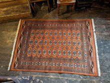 Load image into Gallery viewer, 6&#39;1&quot; x 4&#39;1&quot; Hand Knotted Vintage Pakistani Bokhara Rug - 186 x 124cm
