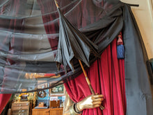 Load image into Gallery viewer, Antique Victorian Black Velvet Parasol / Umbrella
