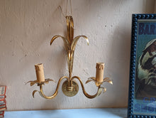 Load image into Gallery viewer, 5 Vintage Holywood Regency Style Gilt Tole Wall Sconces
