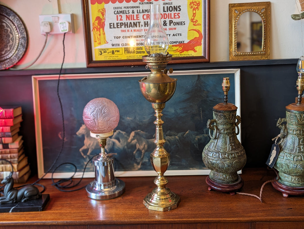 Victorian Tall Paraffin Oil Lamp / Lantern