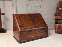Load image into Gallery viewer, 19th Century Victorian Burr Walnut Desk Tidy / Writing Slope
