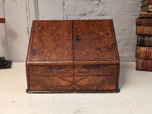 Load image into Gallery viewer, 19th Century Victorian Burr Walnut Desk Tidy / Document holder
