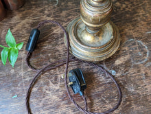 Load image into Gallery viewer, Antique Turned Candlestick Converted to Lamp
