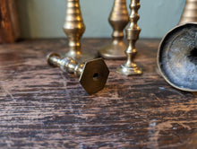 Load image into Gallery viewer, 3 Pairs of Small Antique Brass Candlesticks
