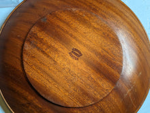 Load image into Gallery viewer, Mid Century Beach Turned Wooden Bowl With Inset Shilling Coins
