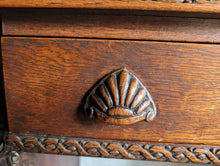 Load image into Gallery viewer, Victorian Antique Carved Oak Breakfront Hall Table
