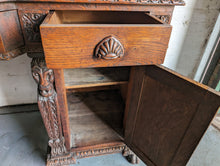 Load image into Gallery viewer, Victorian Antique Carved Oak Breakfront Hall Table
